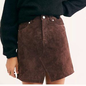 Free People Cutout Suede Mini Skirt